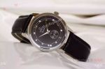 Replica Omega De Ville Stainless Steel Black Leather Omega Replica Watch